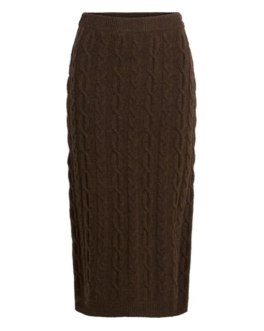 Falda midi de punto de ochos Karl Lagerfeld de color Brown