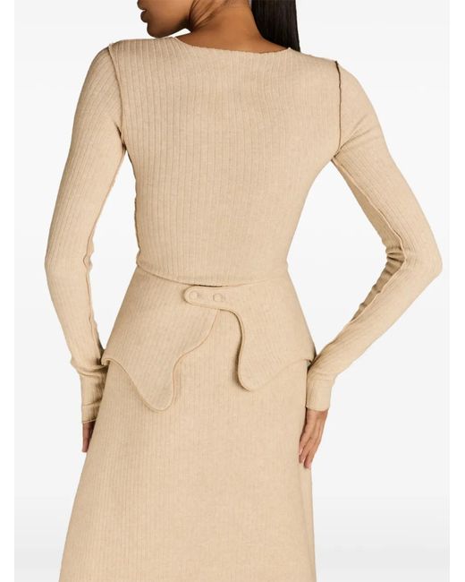 MARK-OFF Natural Chelsea Ribbed-Knit Top