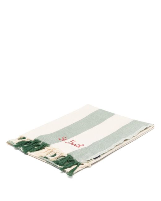 Striped cotton beach towel Mc2 Saint Barth en coloris Gray