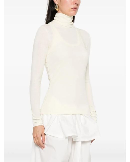 Rohe White Roll-Neck Sweater