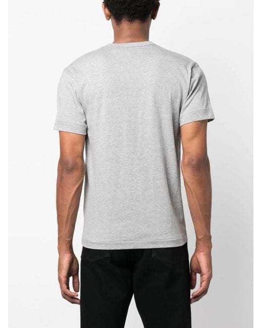 COMME DES GARÇONS PLAY White Short-sleeve Cotton T-shirt for men