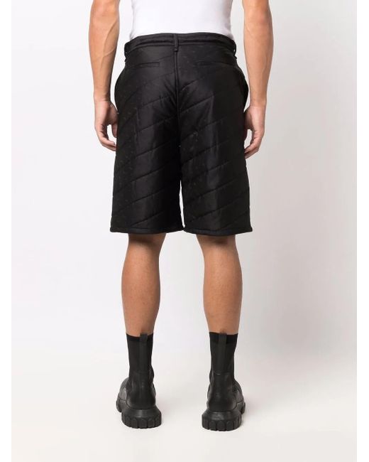 Fendi Black Quilted Knee-Length Shorts for men