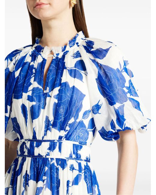 Aje. Midi-jurk Met Bloemenprint in het Blue