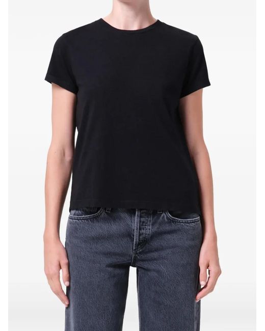 Agolde Black T-Shirt À Col Rond