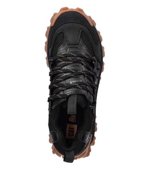 Caterpillar Black Lace-Up Rubber-Sole Sneakers for men