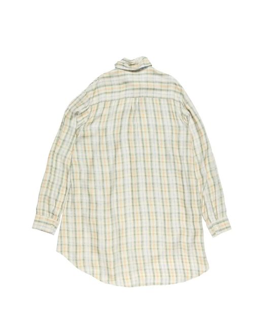 Acne White Plaid Asymmetric Shirt