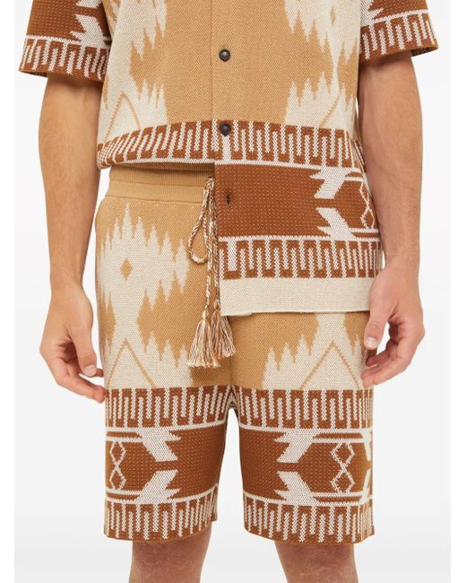 Alanui Icon Piquet Bermuda Shorts in het White voor heren