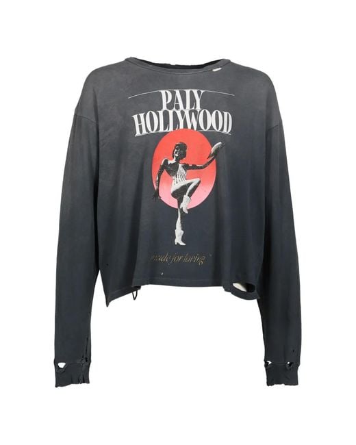 PALY Black Myra Breckenridge Graphic-Print Distressed T-Shirt