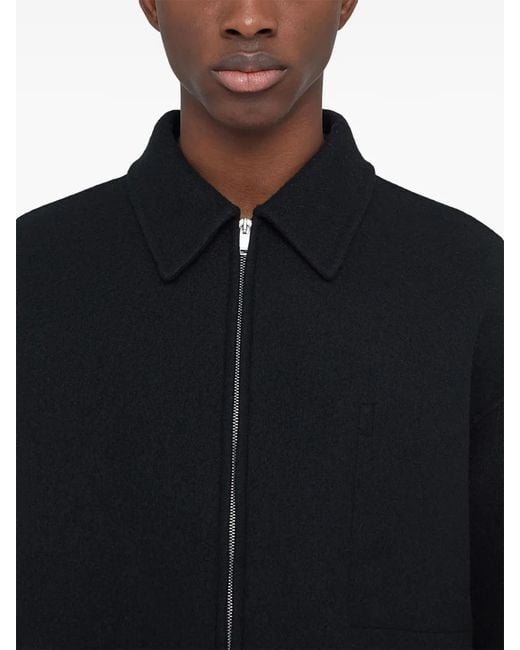 Jil Sander Black Zipped Up Wool Jacket for men