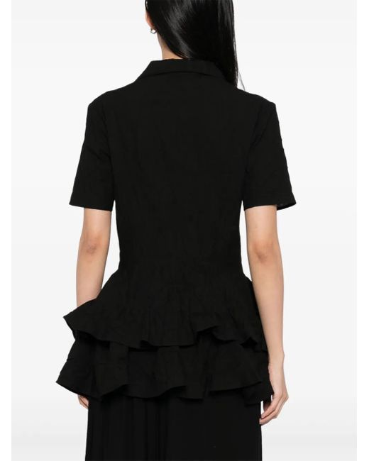 Limi Feu ワッシャーブラウス Black