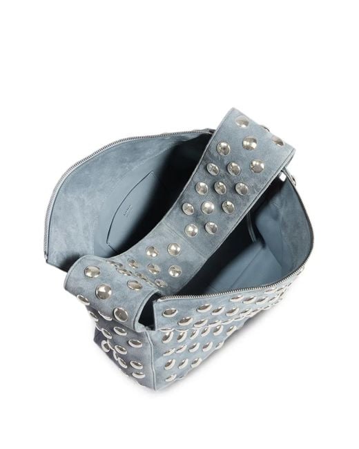 Khaite Blue Elena Studded Shoulder Bag