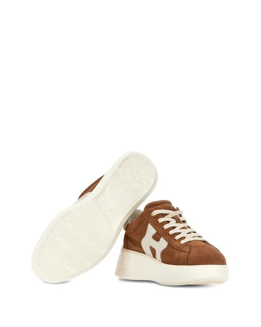 Hogan Brown Rebel Platform Sneakers