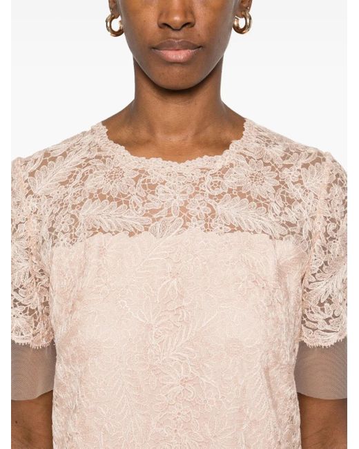 Ermanno Scervino Pink Lace Overlay Evening Dress