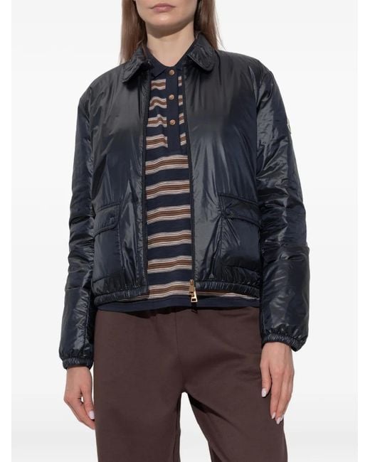 Moncler Blue Lanset Logo-Patch Jacket