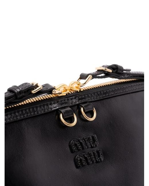 Miu Miu Black Leather Shoulder Bag