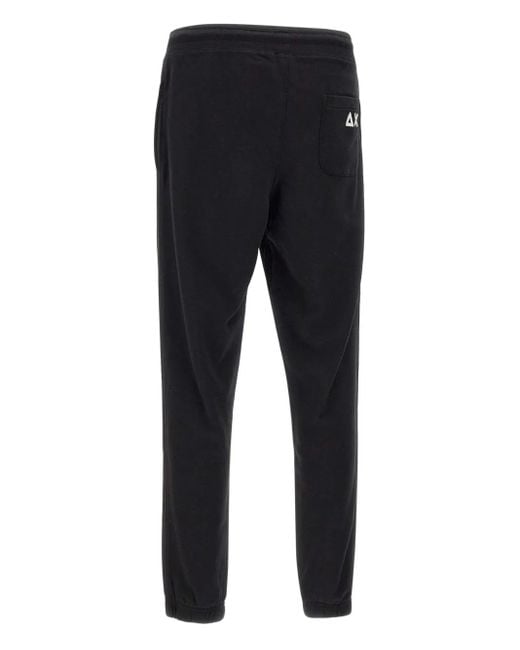 Sun 68 Blue Basic Elasticated-Waist Logo Track Pants for men