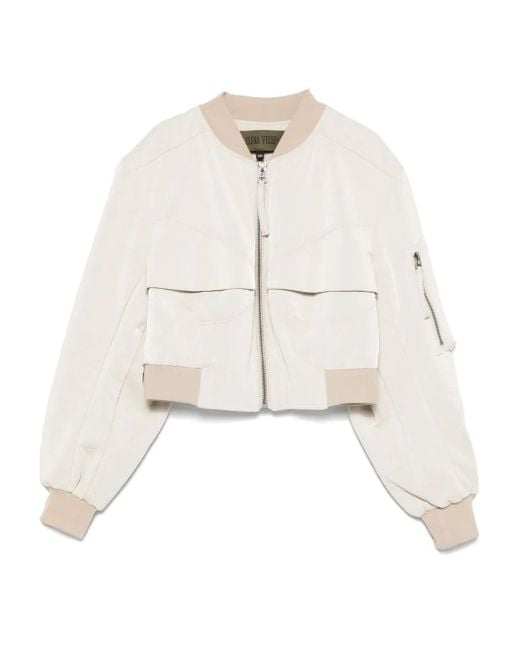 Elena Velez White Bustier Bomber Jacket
