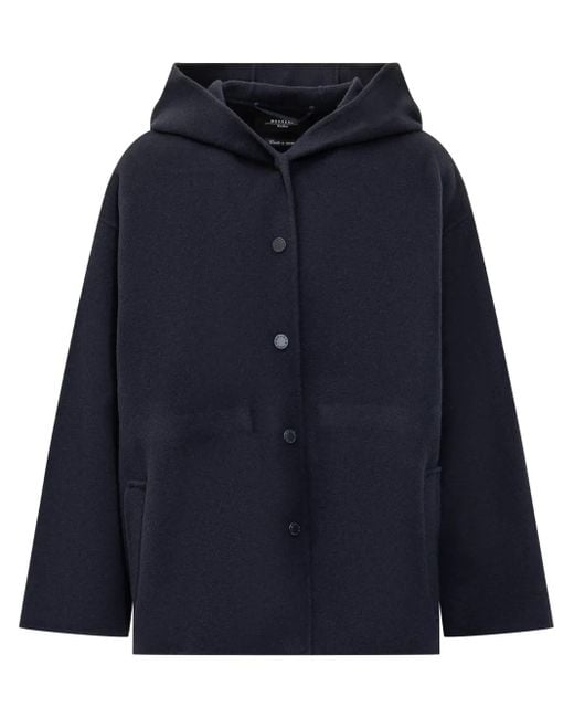 Manteau En Laine À Capuche Weekend by Maxmara en coloris Blue