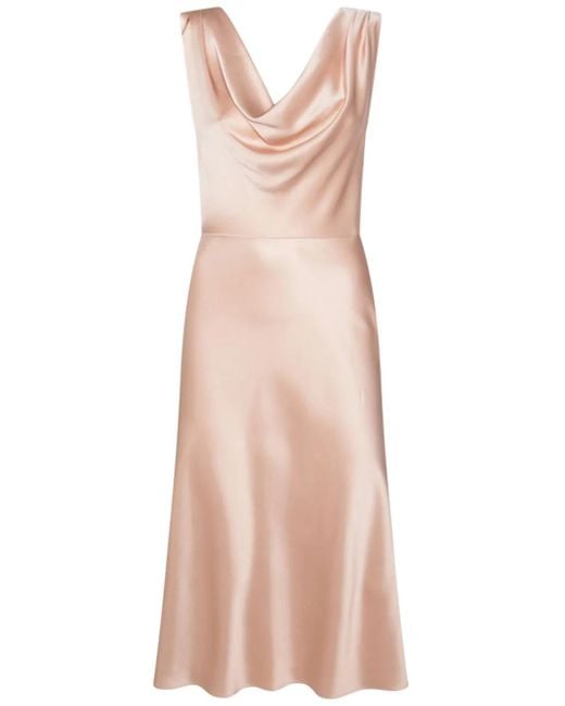 Blumarine Pink Satin Midi Dress