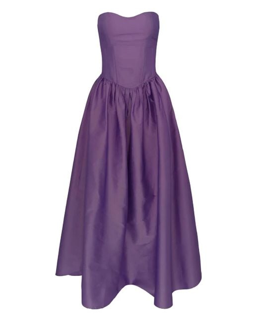 Azeeza Purple Naina Corset-Lace-Up Midi Dress