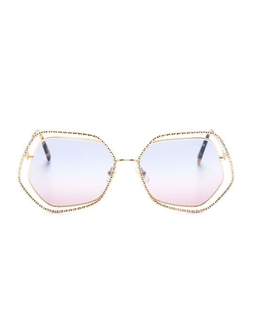 Miu Miu Metallic Double Geometric-frame Sunglasses