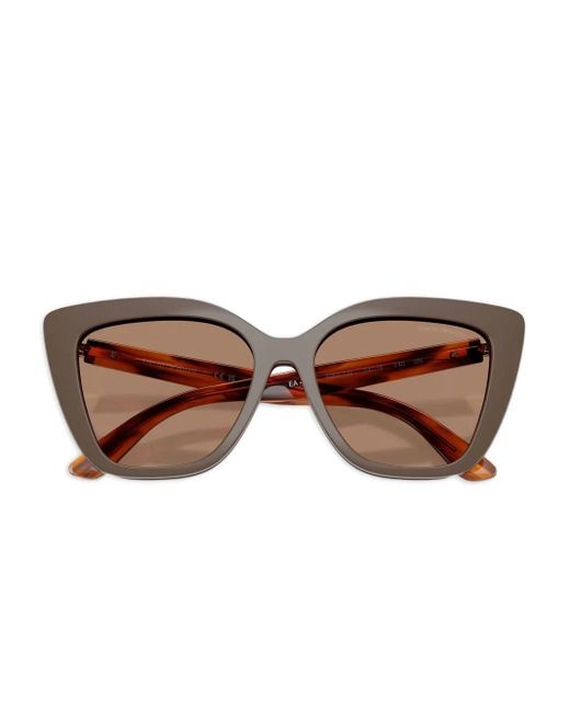 Emporio Armani スクエアフレーム サングラス Brown