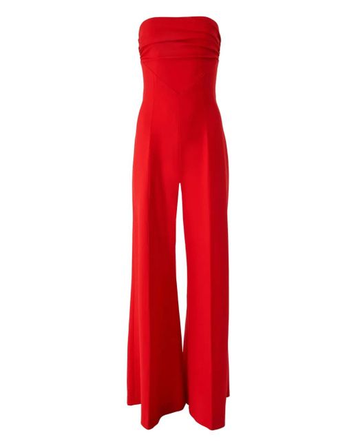 Carolina Herrera Red Wide-Leg Jumpsuit