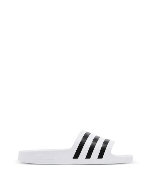 Adidas White Adilette Aqua Slides for men