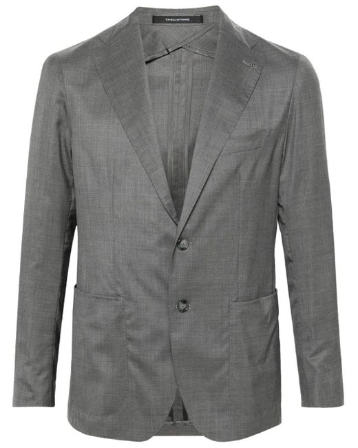 Tagliatore Gray Notched-lapels Single-breasted Blazer for men