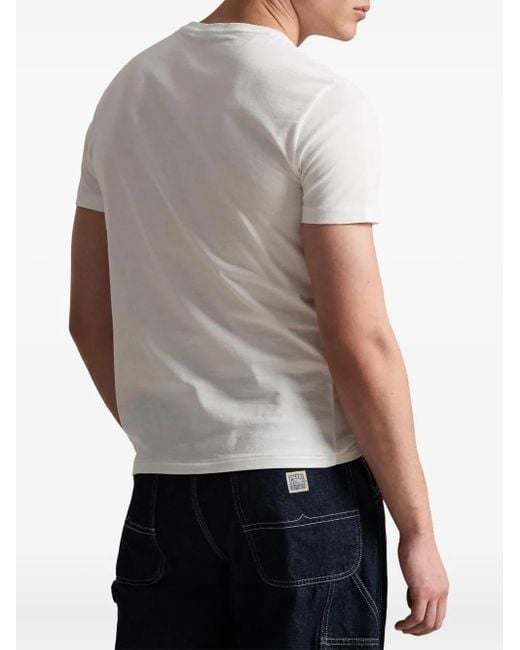 Polo Ralph Lauren White Crew-Neck Graphic T-Shirt for men