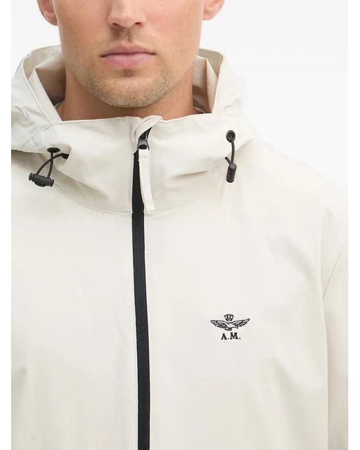Aeronautica Militare Natural Logo-Embroidered Hooded Jacket for men