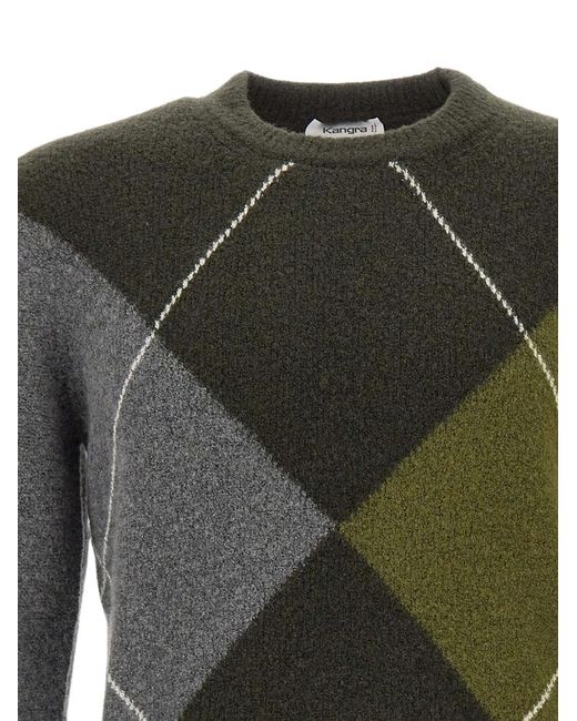 Kangra Green Argyle-Pattern Knit for men