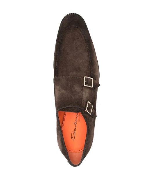 Monks Con Fibbia di Santoni in Brown da Uomo