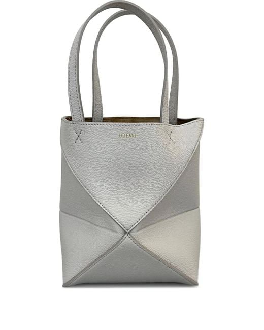 Loewe パズル フォールド ハンドバッグ ミニ Gray