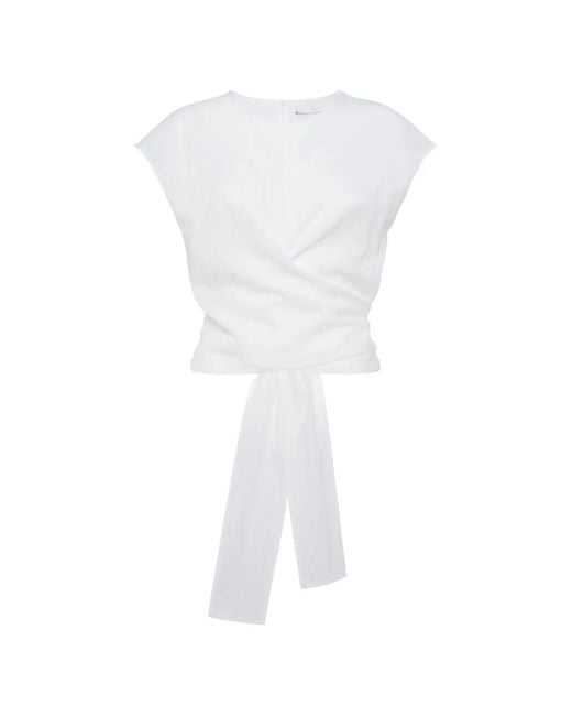 Tela White Tied-Waist Top