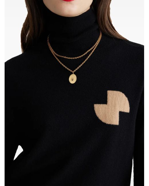 Patou Black Jp Roll-Neck Sweater