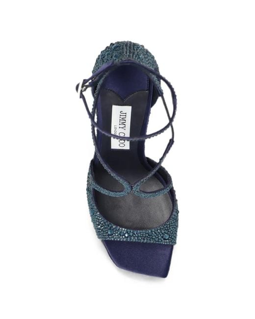 Jimmy Choo White Azia Crystal-Embellished Sandals
