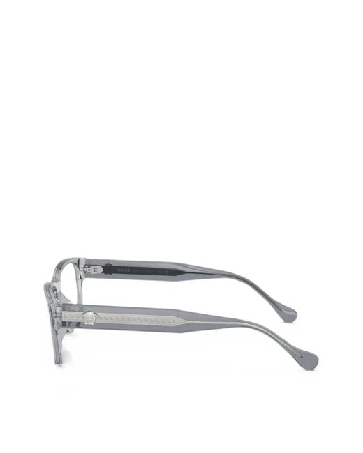 Versace White Medusa Greca Rectangle-Frame Glasses