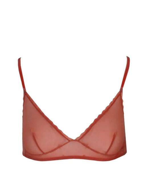 Laura Urbinati Pink Tulle-Panelled Triangle Bra