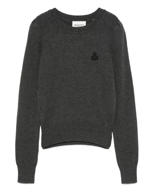 Isabel Marant Black Embroidered Long-Sleeves Sweater