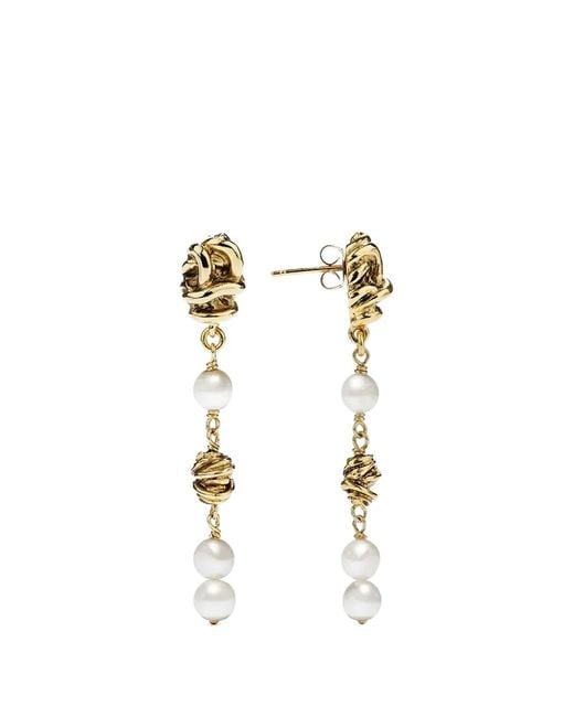 Goossens White Riviera Pendant Earrings