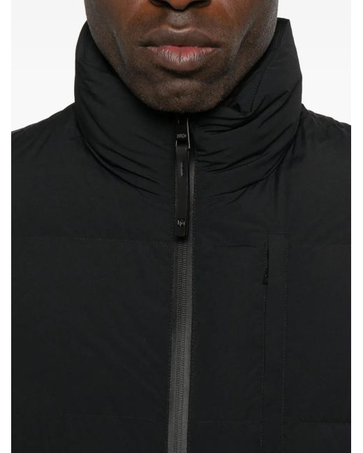 DUNO Black Quilted Zip-Front Jacket for men