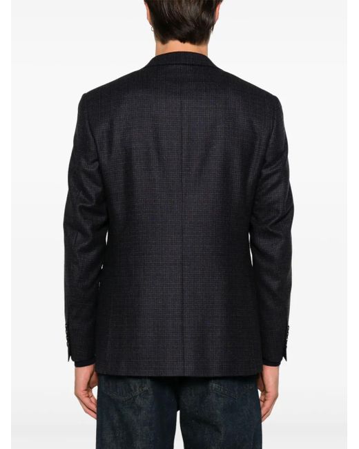 Canali Blue Check-Pattern Blazer for men
