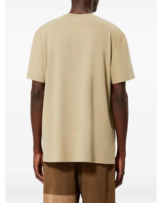 Isabel Marant Natural Honore Chest-Embroidery T-Shirt for men