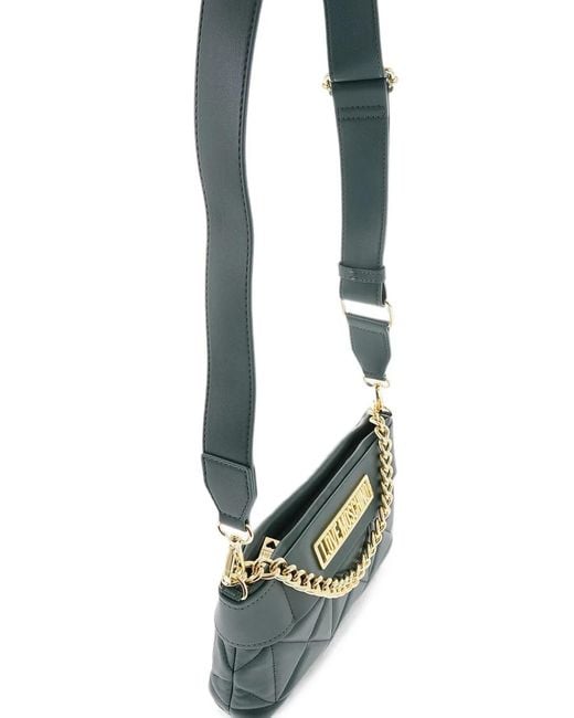 Moschino Green Quilted Crossbody Bag