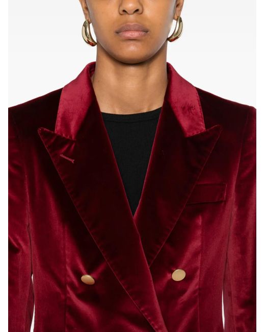 Tagliatore Red Velvet Double-Breasted Jacket