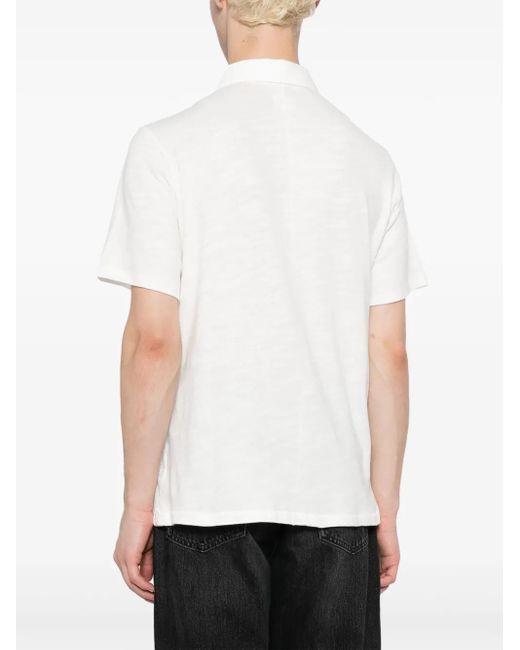 Rag & Bone White Classic Flame Cotton Polo Shirt for men