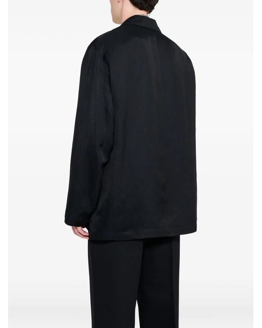 Ssstein Black Single-Breasted Twill Jacket for men