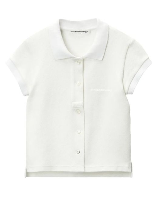 Alexander Wang White Poloshirt Mit Knöpfen