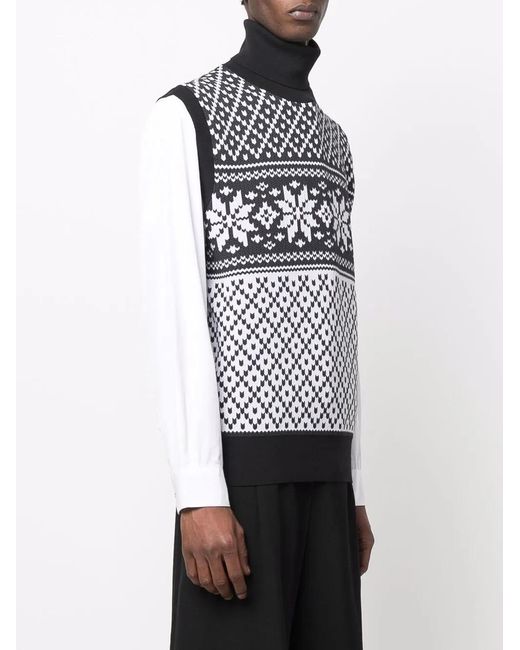 Fumito Ganryu Black Roll-Neck Sleeveless Jumper